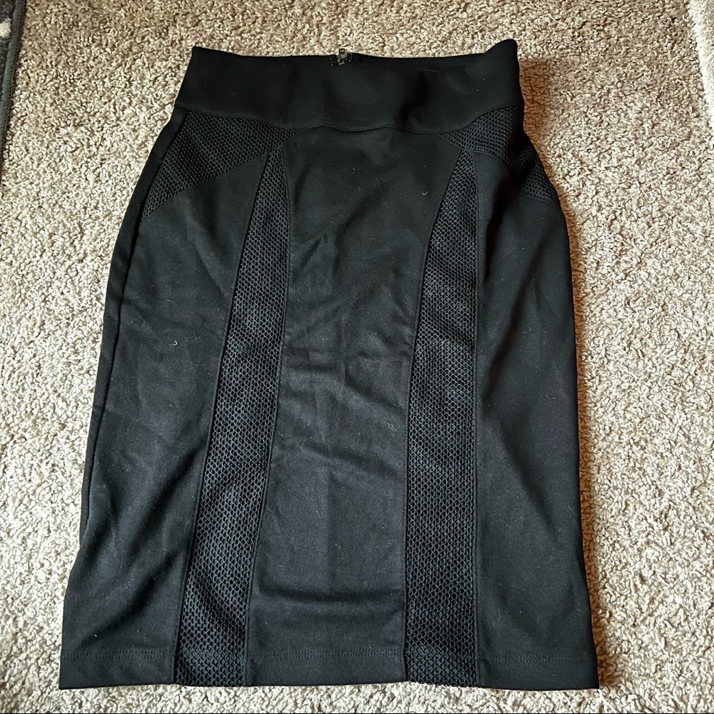 Black lace and cotton skirt